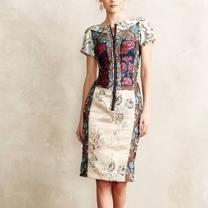 Byron Lars Anthropologie Pieced Brocade Dress